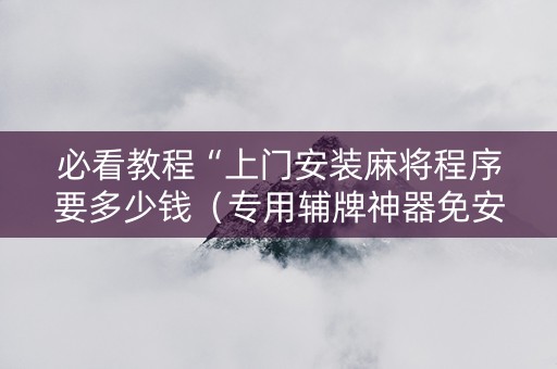必看教程“上门安装麻将程序要多少钱（专用辅牌神器免安装）