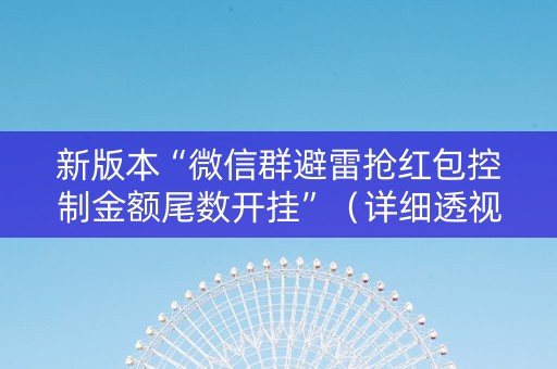 新版本“微信群避雷抢红包控制金额尾数开挂”（详细透视教程）-哔哩哔哩