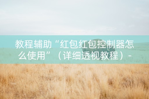 教程辅助“红包红包控制器怎么使用”（详细透视教程）-哔哩哔哩