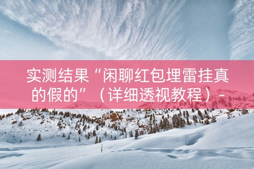 实测结果“闲聊红包埋雷挂真的假的”（详细透视教程）-哔哩哔哩