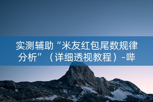 实测辅助“米友红包尾数规律分析”（详细透视教程）-哔哩哔哩
