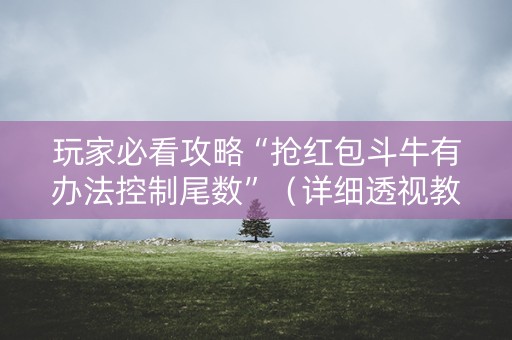 玩家必看攻略“抢红包斗牛有办法控制尾数”（详细透视教程）-哔哩哔哩