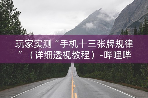 玩家实测“手机十三张牌规律”（详细透视教程）-哔哩哔哩