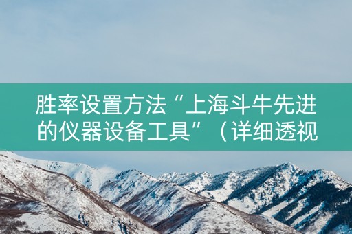 胜率设置方法“上海斗牛先进的仪器设备工具”（详细透视教程）-哔哩哔哩