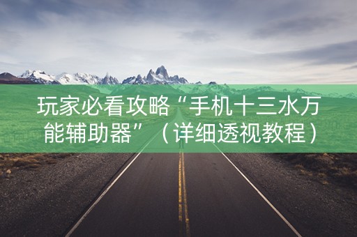 玩家必看攻略“手机十三水万能辅助器”（详细透视教程）-哔哩哔哩