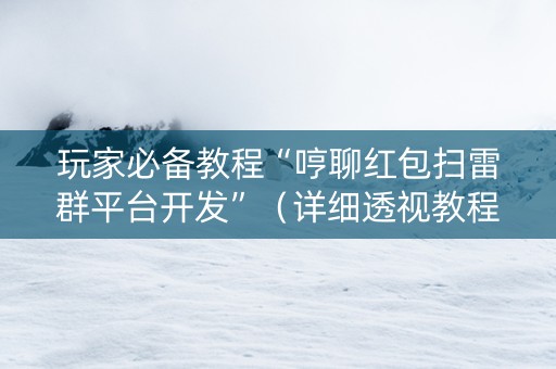 玩家必备教程“哼聊红包扫雷群平台开发”（详细透视教程）-哔哩哔哩