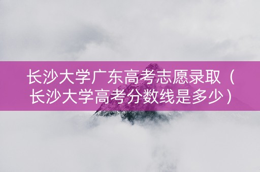 长沙大学广东高考志愿录取（长沙大学高考分数线是多少）