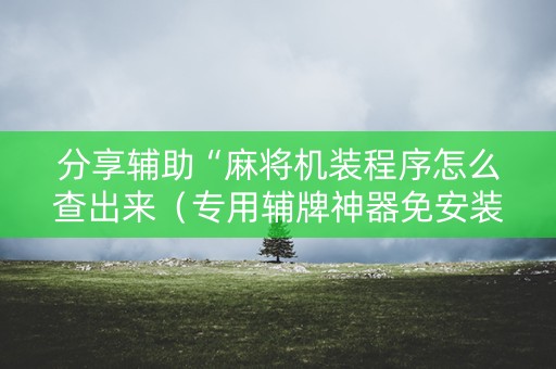 分享辅助“麻将机装程序怎么查出来（专用辅牌神器免安装）