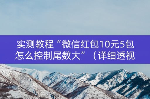 实测教程“微信红包10元5包怎么控制尾数大”（详细透视教程）-哔哩哔哩