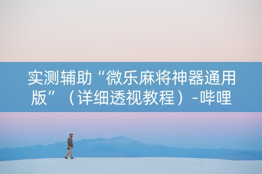 实测辅助“微乐麻将神器通用版”（详细透视教程）-哔哩哔哩