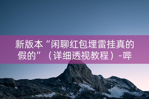 新版本“闲聊红包埋雷挂真的假的”（详细透视教程）-哔哩哔哩