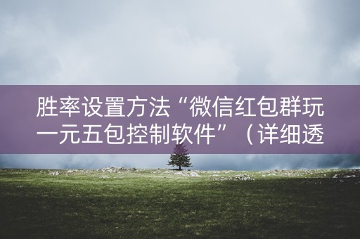 胜率设置方法“微信红包群玩一元五包控制软件”（详细透视教程）-哔哩哔哩