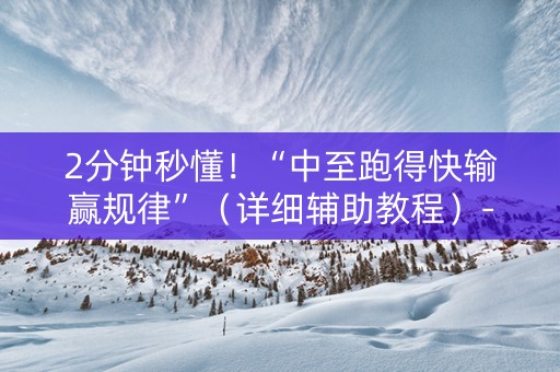2分钟秒懂！“中至跑得快输赢规律”（详细辅助教程）-哔哩哔哩