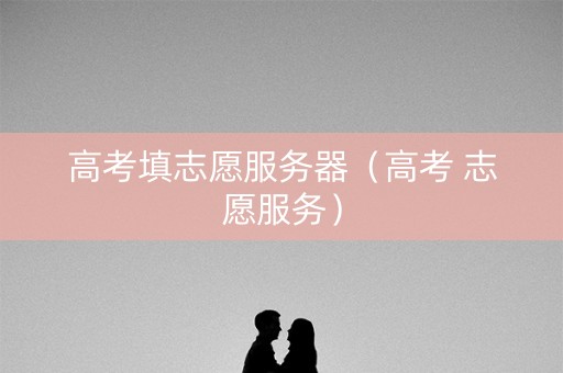高考填志愿服务器（高考 志愿服务）