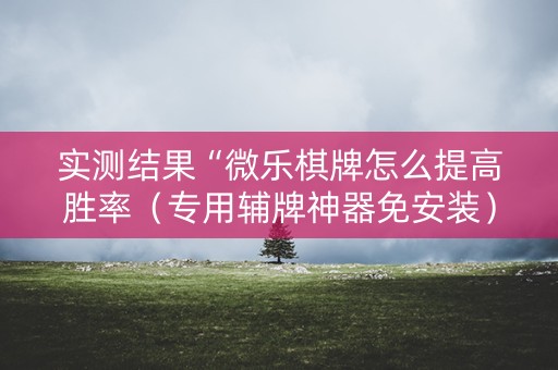 实测结果“微乐棋牌怎么提高胜率（专用辅牌神器免安装）