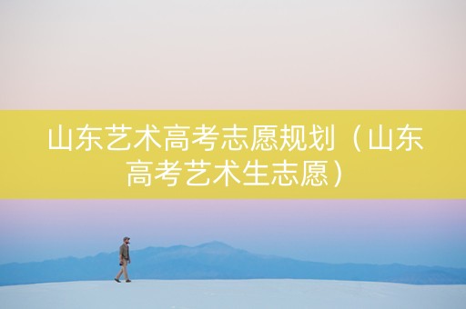 山东艺术高考志愿规划（山东高考艺术生志愿）