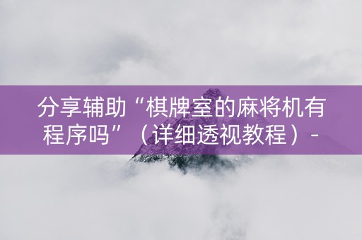 分享辅助“棋牌室的麻将机有程序吗”（详细透视教程）-哔哩哔哩