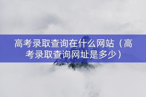 高考录取查询在什么网站（高考录取查询网址是多少）