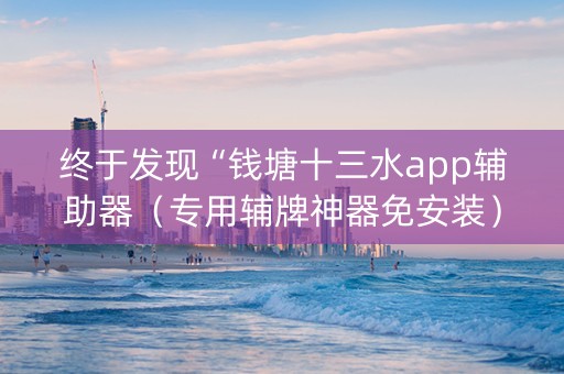 终于发现“钱塘十三水app辅助器（专用辅牌神器免安装）