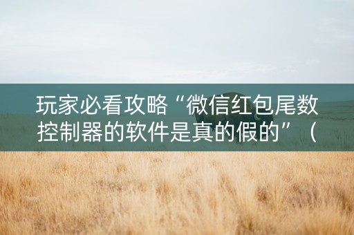玩家必看攻略“微信红包尾数控制器的软件是真的假的”（详细透视教程）-哔哩哔哩