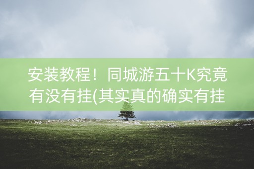 安装教程！同城游五十K究竟有没有挂(其实真的确实有挂)