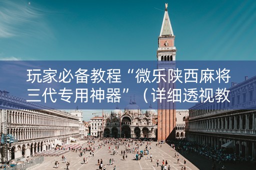 玩家必备教程“微乐陕西麻将三代专用神器”（详细透视教程）-哔哩哔哩
