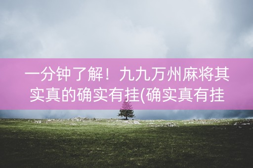 一分钟了解！九九万州麻将其实真的确实有挂(确实真有挂)