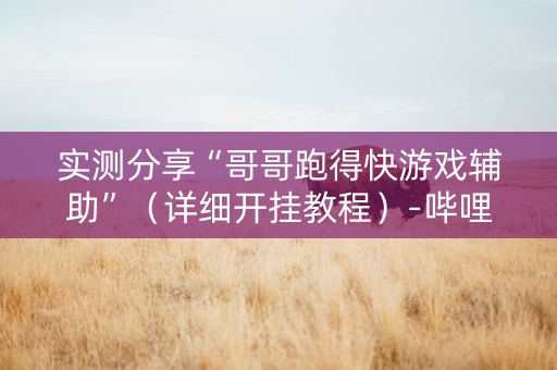 实测分享“哥哥跑得快游戏辅助”（详细开挂教程）-哔哩哔哩