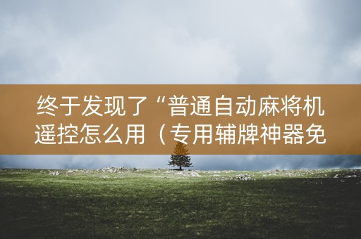 终于发现了“普通自动麻将机遥控怎么用（专用辅牌神器免安装）