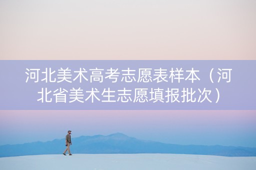 河北美术高考志愿表样本（河北省美术生志愿填报批次）