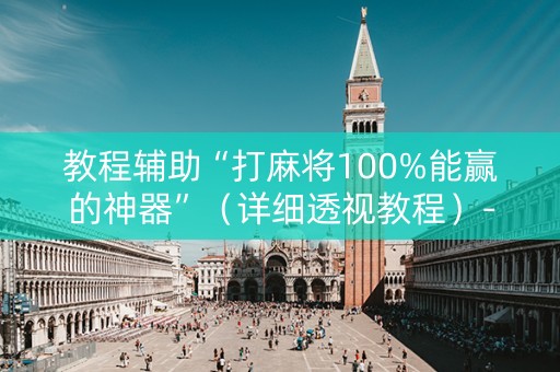 教程辅助“打麻将100%能赢的神器”（详细透视教程）-哔哩哔哩