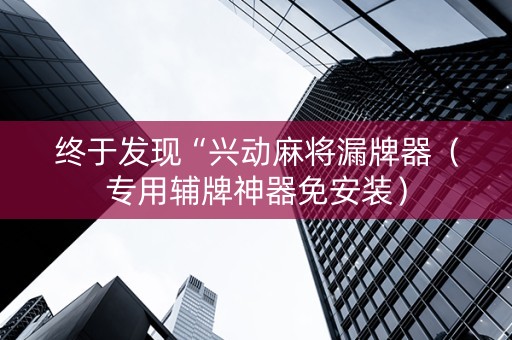终于发现“兴动麻将漏牌器（专用辅牌神器免安装）