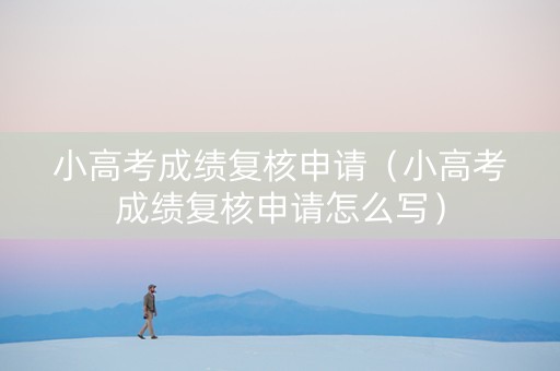 小高考成绩复核申请（小高考成绩复核申请怎么写）