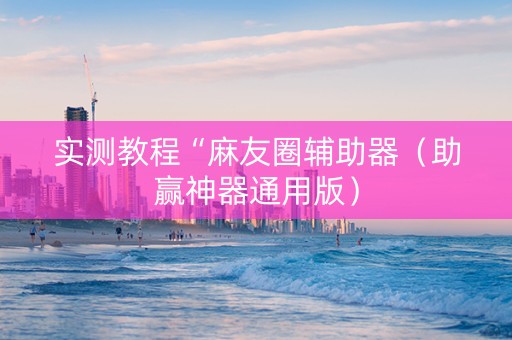 实测教程“麻友圈辅助器（助赢神器通用版）