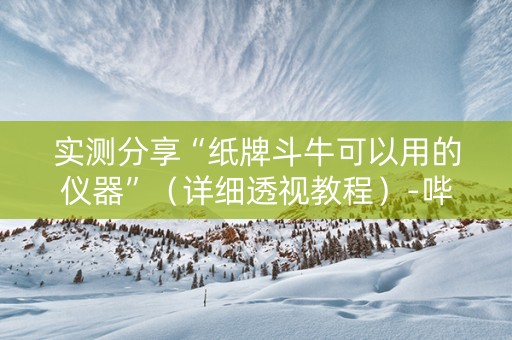 实测分享“纸牌斗牛可以用的仪器”（详细透视教程）-哔哩哔哩