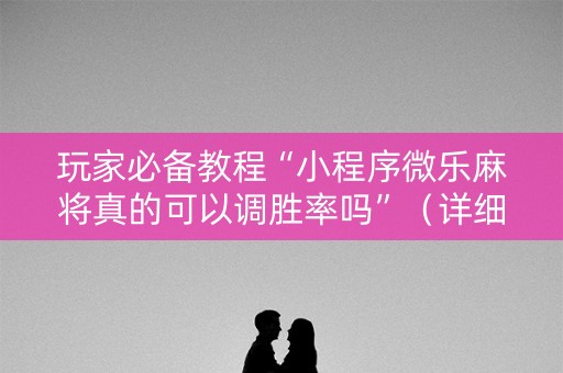 玩家必备教程“小程序微乐麻将真的可以调胜率吗”（详细透视教程）-哔哩哔哩