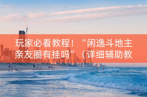 玩家必看教程！“闲逸斗地主亲友圈有挂吗”（详细辅助教程）-哔哩哔哩