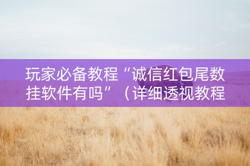 玩家必备教程“诚信红包尾数挂软件有吗”（详细透视教程）-哔哩哔哩
