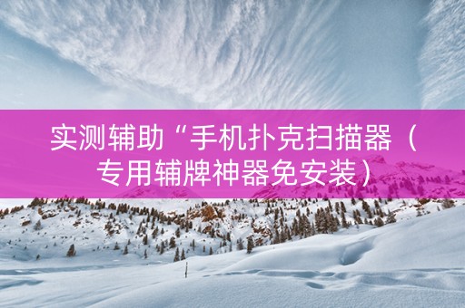 实测辅助“手机扑克扫描器（专用辅牌神器免安装）