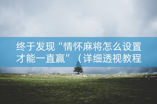 终于发现“情怀麻将怎么设置才能一直赢”（详细透视教程）-哔哩哔哩