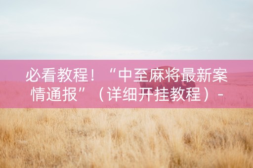 必看教程！“中至麻将最新案情通报”（详细开挂教程）-哔哩哔哩