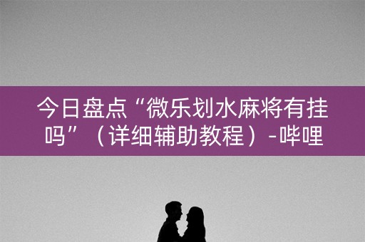 今日盘点“微乐划水麻将有挂吗”（详细辅助教程）-哔哩哔哩