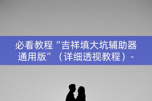 必看教程“吉祥填大坑辅助器通用版”（详细透视教程）-哔哩哔哩