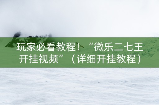 玩家必看教程！“微乐二七王开挂视频”（详细开挂教程）-哔哩哔哩