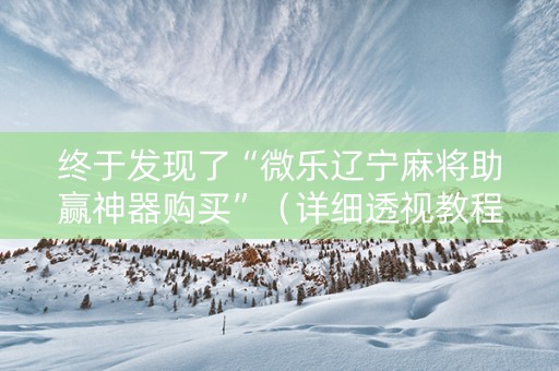终于发现了“微乐辽宁麻将助赢神器购买”（详细透视教程）-哔哩哔哩