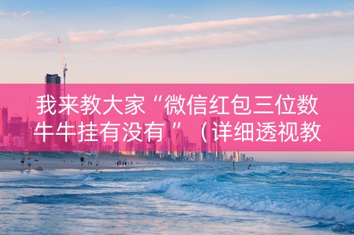我来教大家“微信红包三位数牛牛挂有没有 ”（详细透视教程）-哔哩哔哩