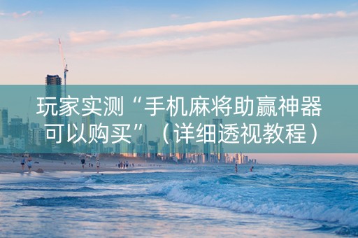 玩家实测“手机麻将助赢神器可以购买”（详细透视教程）-哔哩哔哩