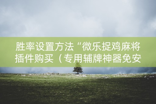 胜率设置方法“微乐捉鸡麻将插件购买（专用辅牌神器免安装）