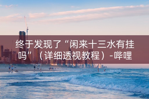 终于发现了“闲来十三水有挂吗”（详细透视教程）-哔哩哔哩