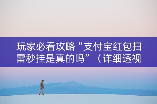 玩家必看攻略“支付宝红包扫雷秒挂是真的吗”（详细透视教程）-哔哩哔哩
